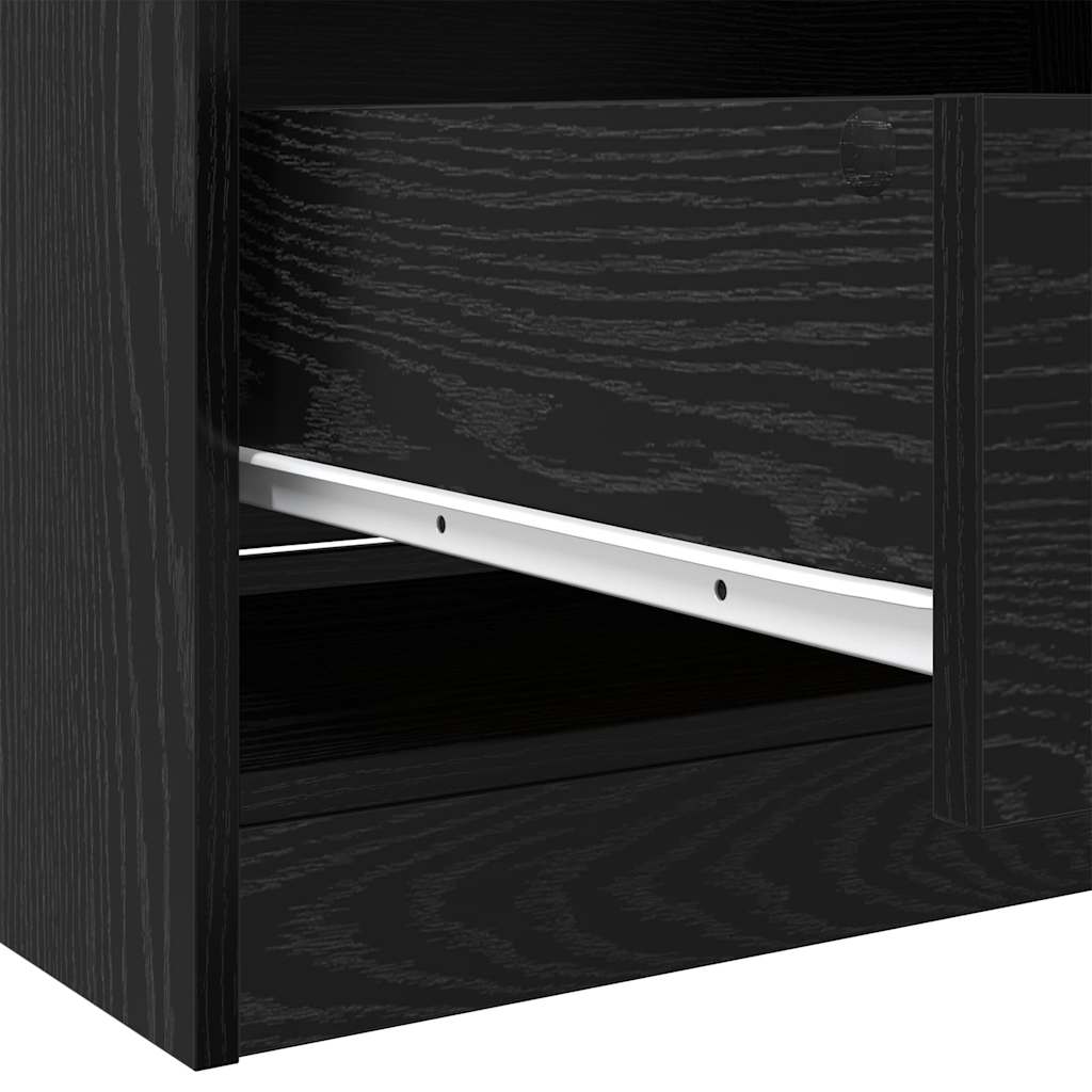 Wardrobe Black Oak 80 x 50 x 200 cm Engineered Wood