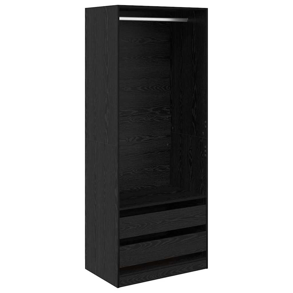 Wardrobe Black Oak 80 x 50 x 200 cm Engineered Wood