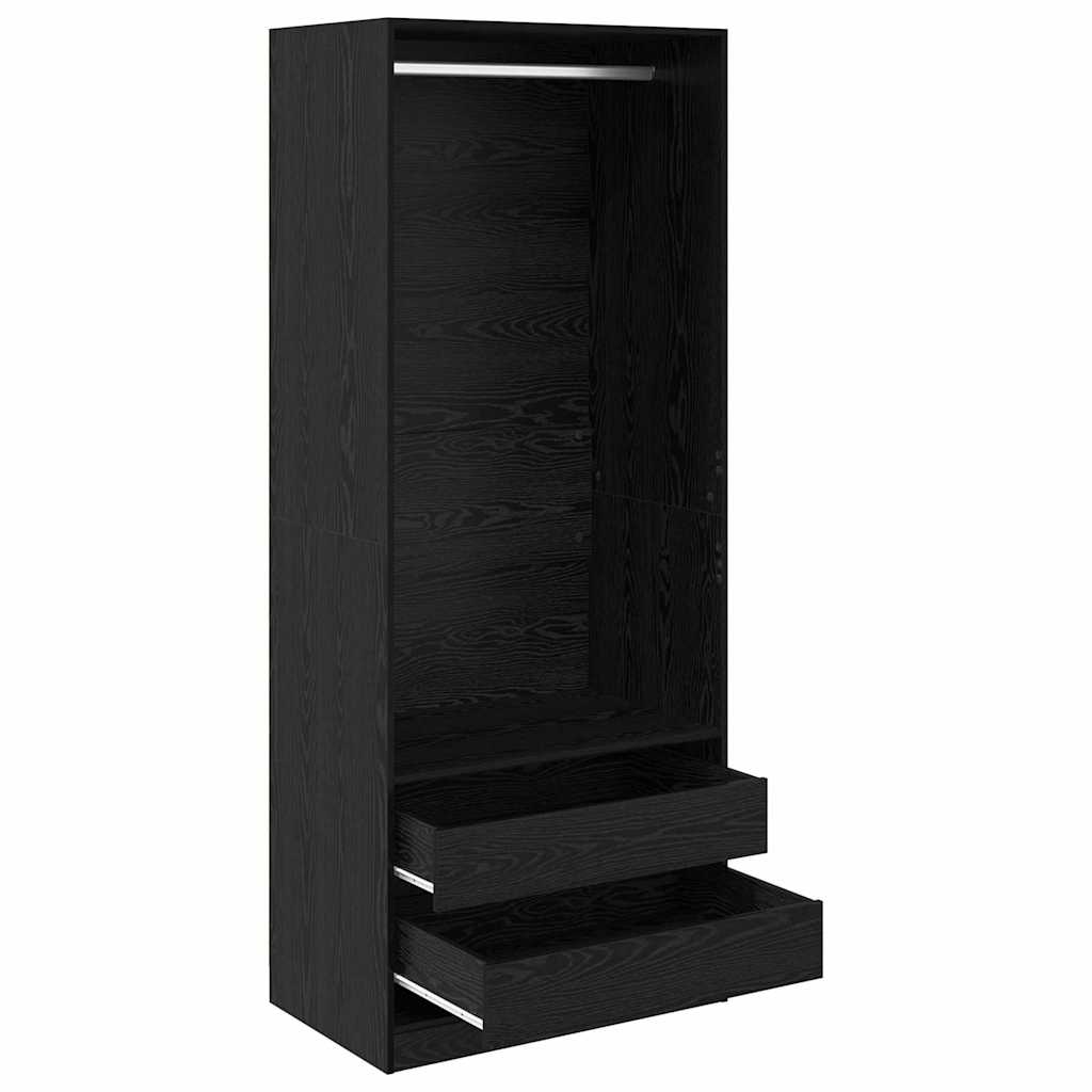 Wardrobe Black Oak 80 x 50 x 200 cm Engineered Wood