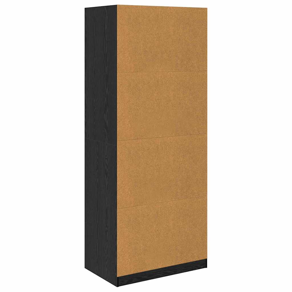 Wardrobe Black Oak 80 x 50 x 200 cm Engineered Wood