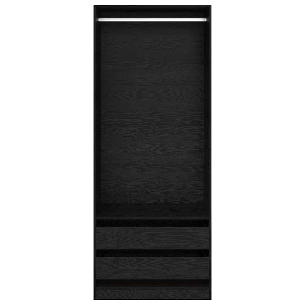 Wardrobe Black Oak 80 x 50 x 200 cm Engineered Wood
