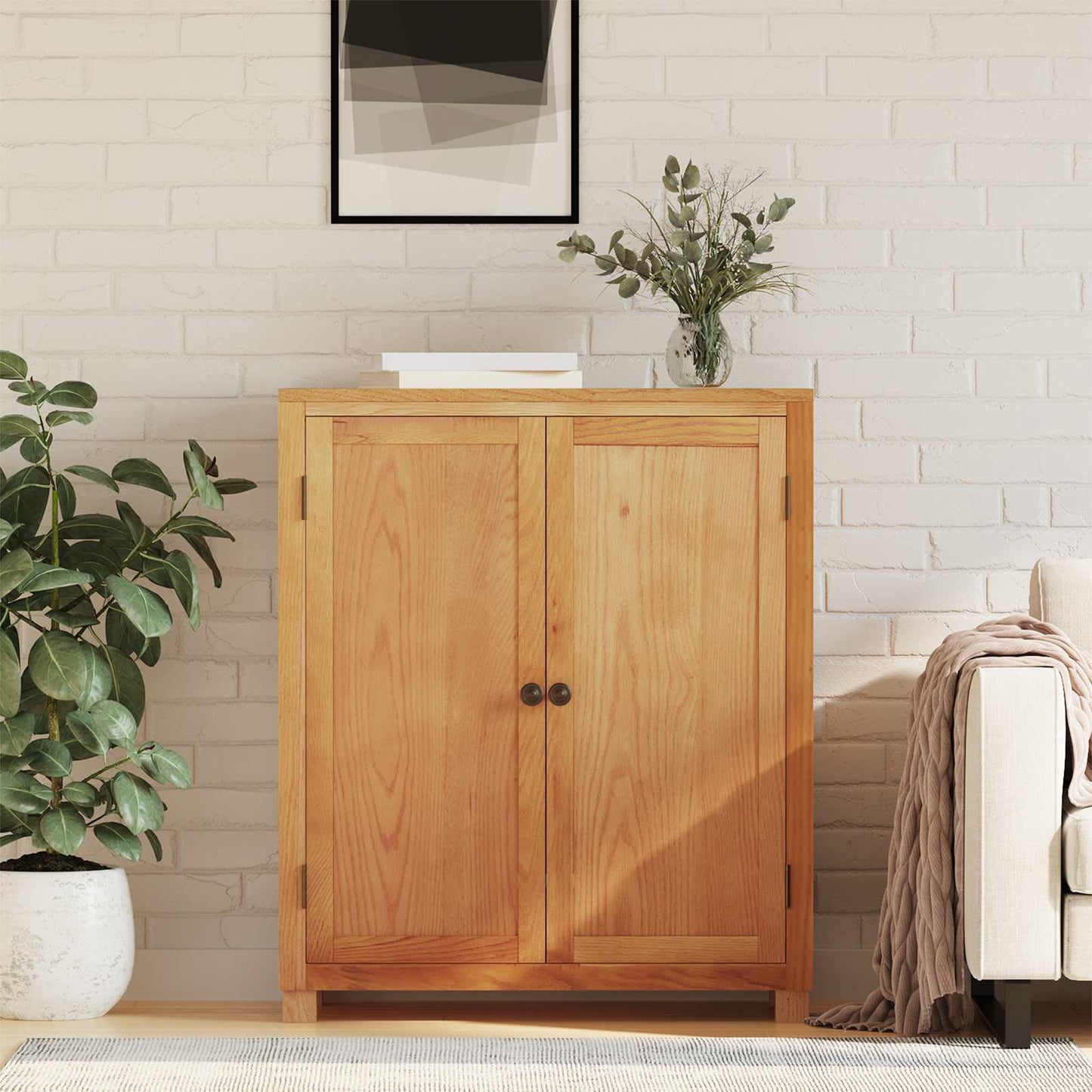 Cabinet with Storage with Door Brown Engineered wood