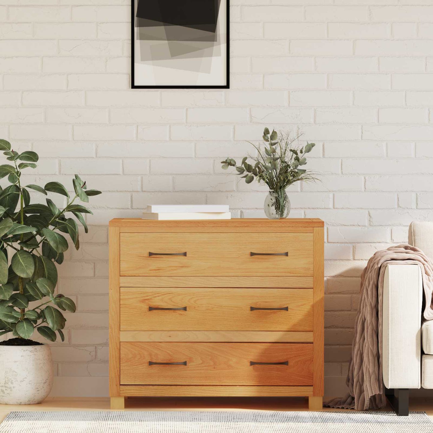 Cabinet with Drawer with Storage Brown Engineered wood