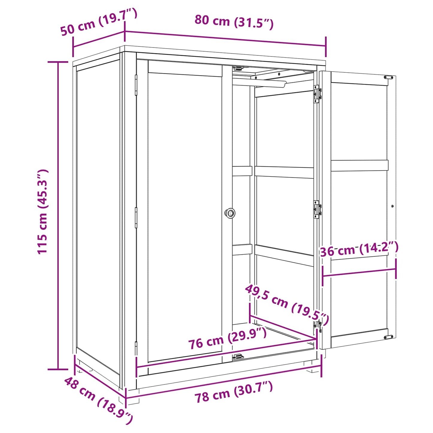 Wardrobe with Storage with Door Brown Engineered wood