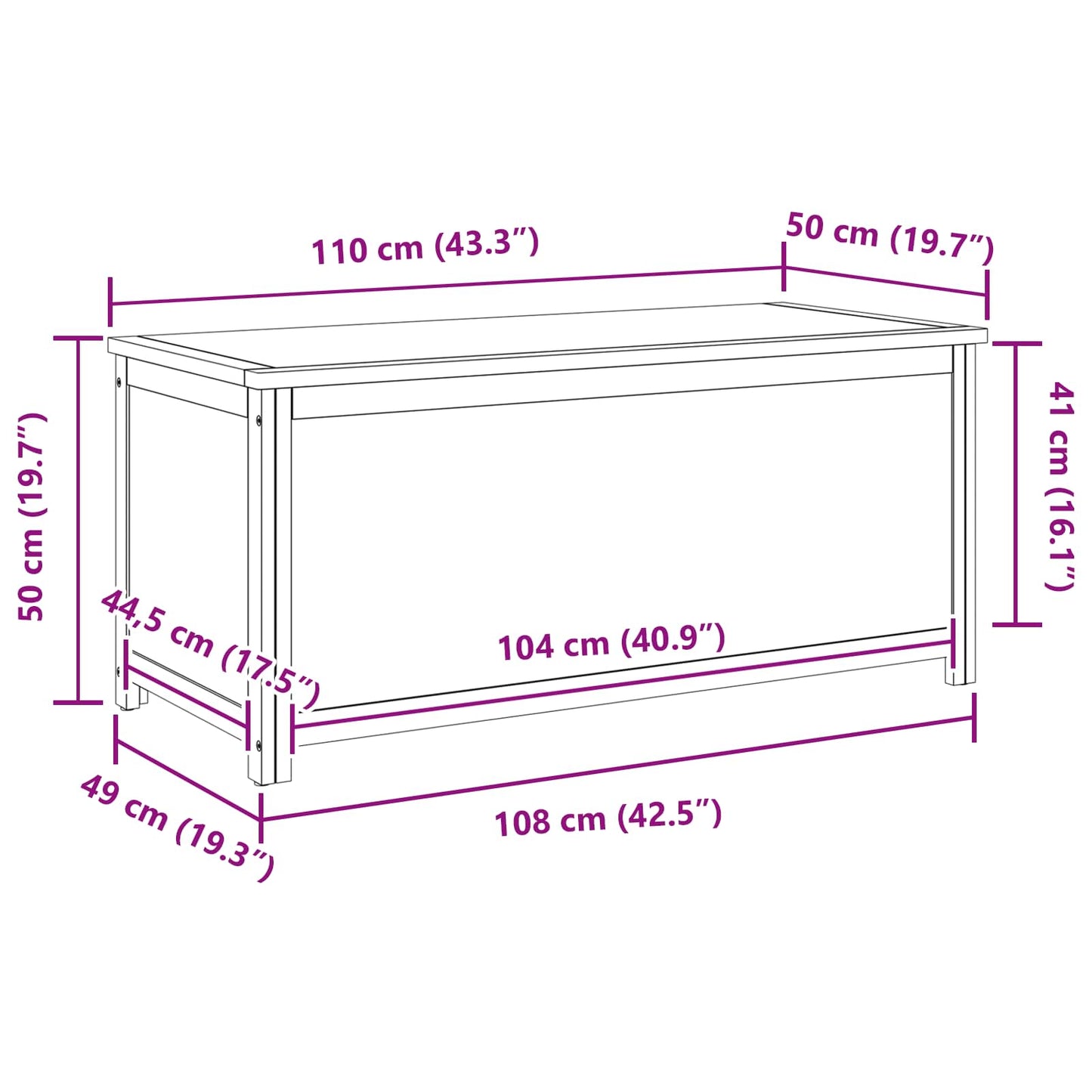 Storage Box Natural Engineered Wood