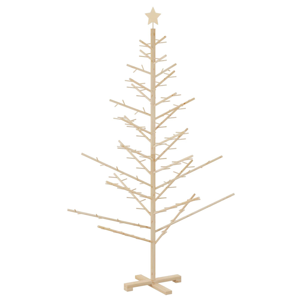 Wooden Christmas Tree with Stand Natural 180 cm Solid pine wood