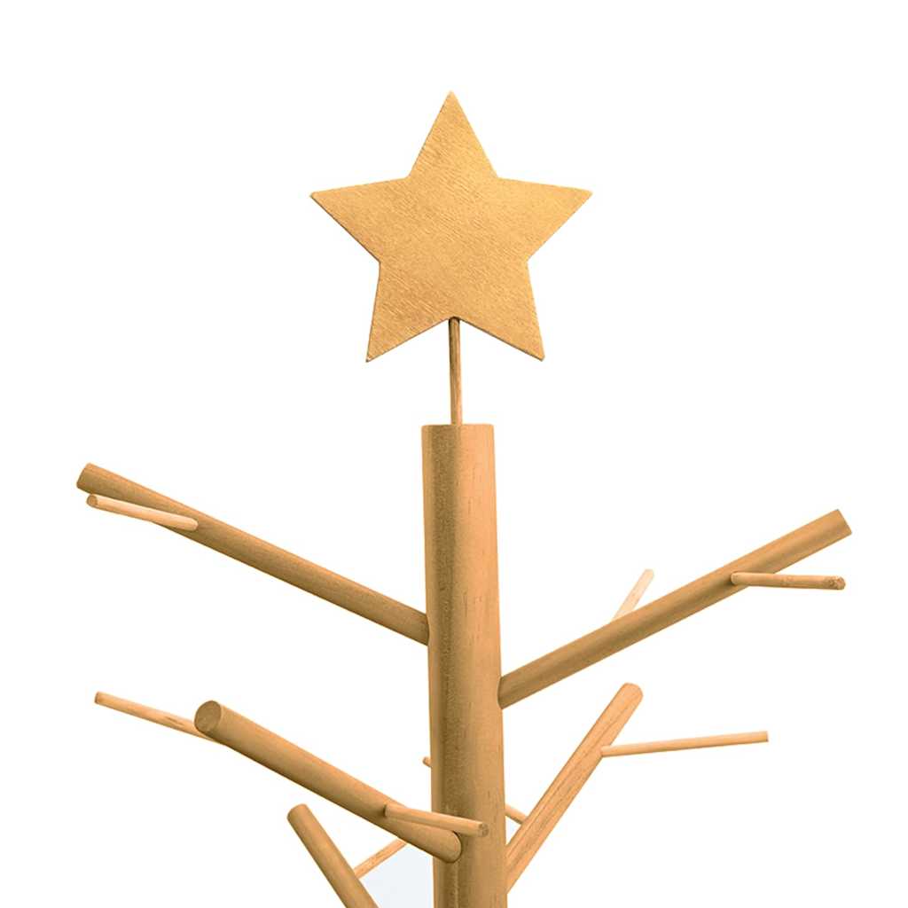 Wooden Christmas Tree with Stand Brown 75 cm Solid pine wood
