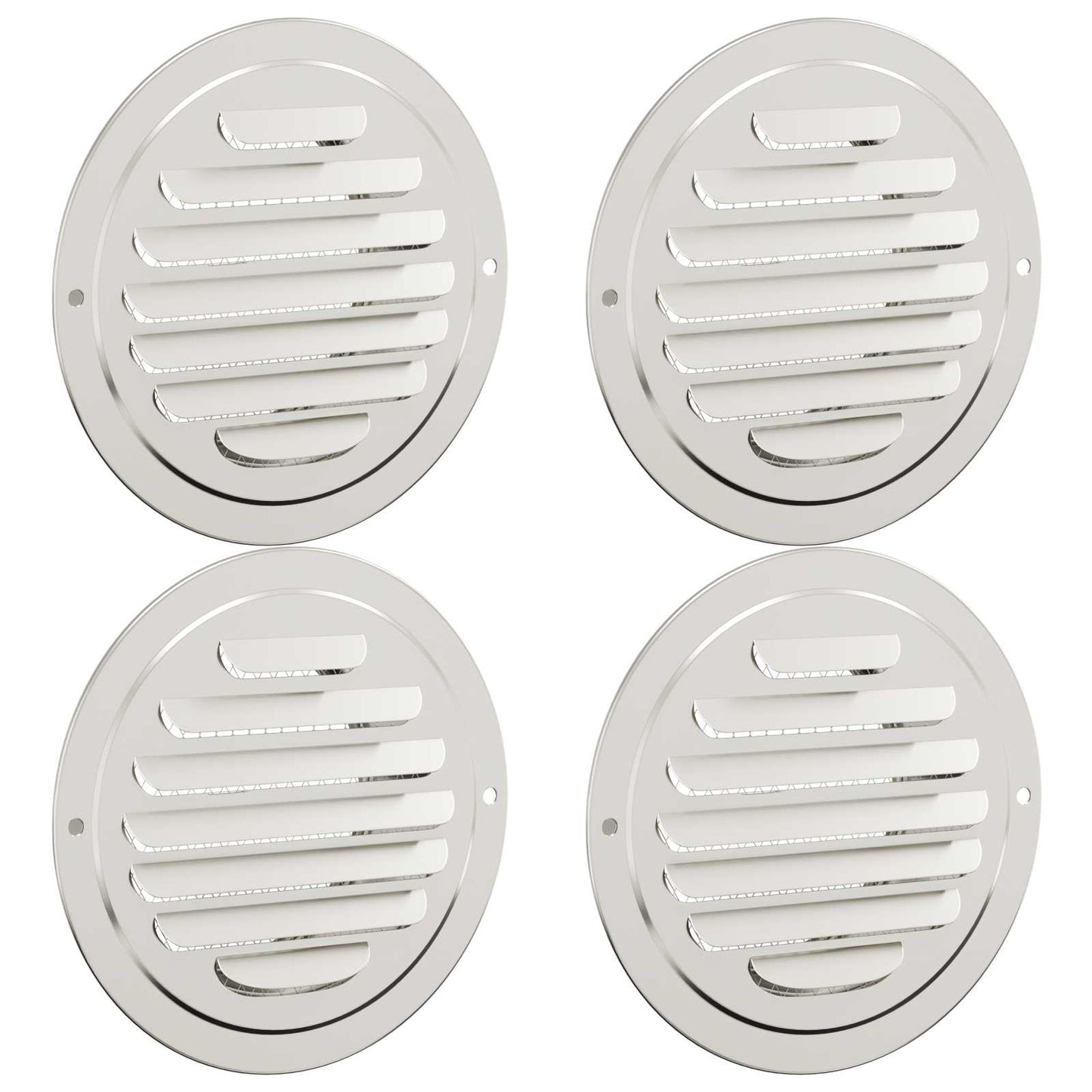 Air Vent Covers 4 pcs Silver 80 mm Stainless Steel
