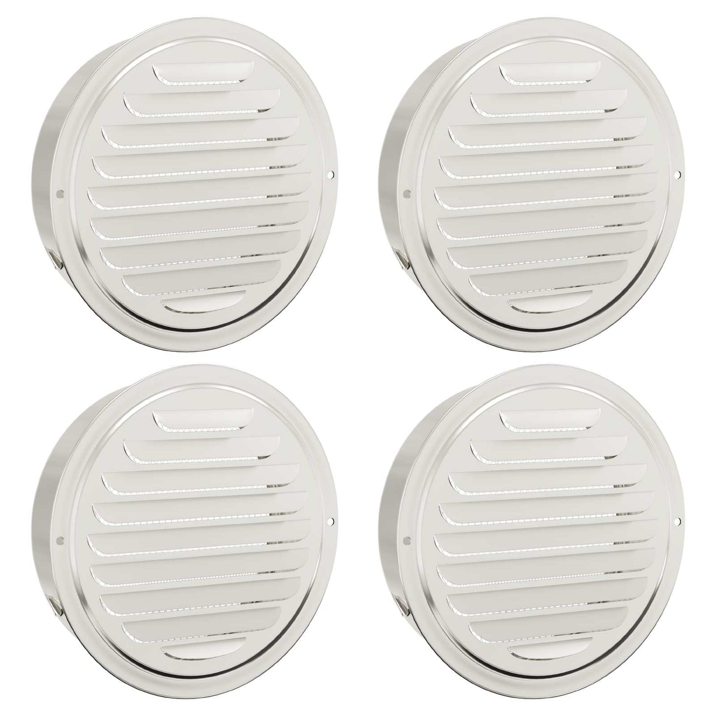 Air Vent Covers 4 pcs Silver 150 mm Stainless Steel