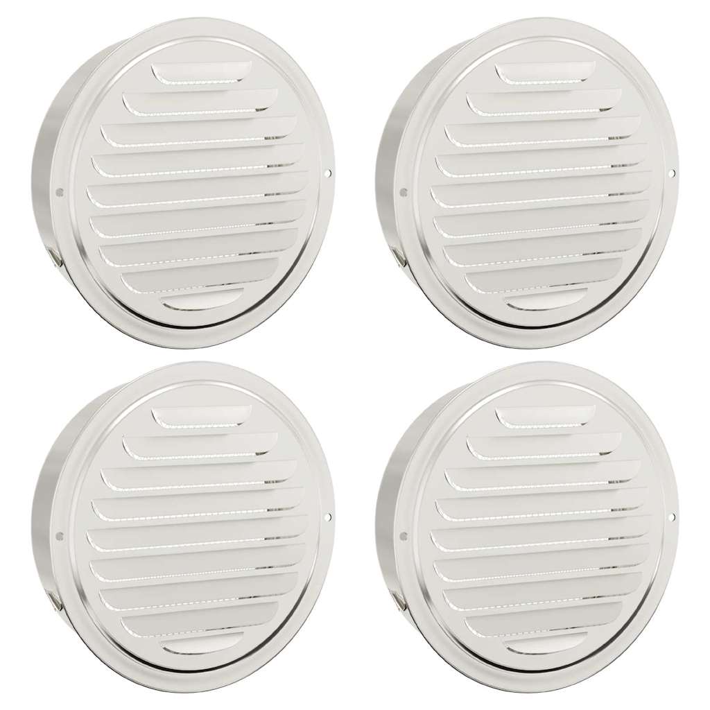 Air Vent Covers 4 pcs Silver 200 mm Stainless Steel