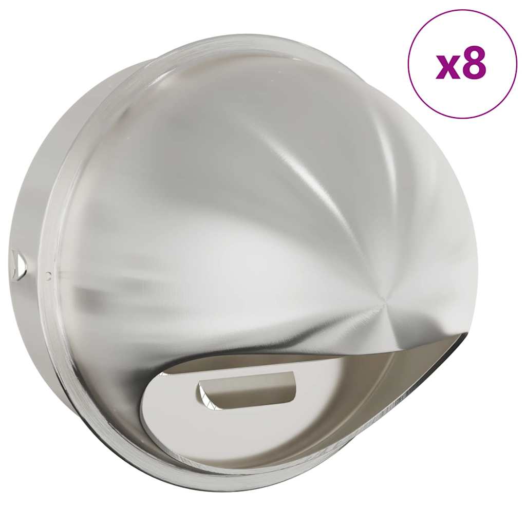 Air Vent Covers 8 pcs Silver 200 mm Stainless Steel