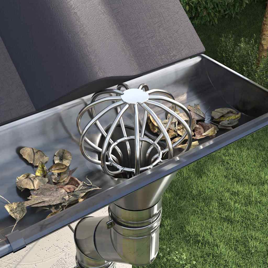 Gutter Leaf Guard 2 pcs Silver 50 mm Stainless Steel