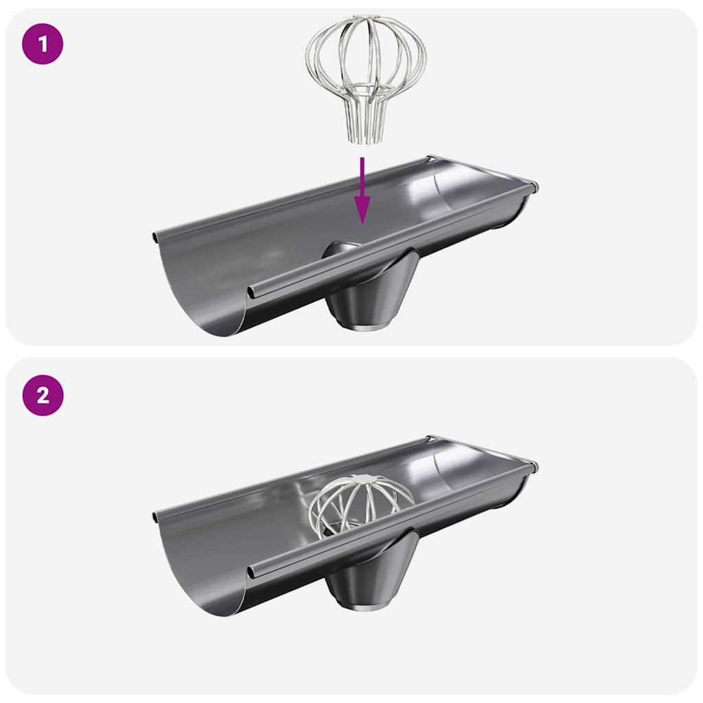 Gutter Leaf Guard 2 pcs Silver 50 mm Stainless Steel