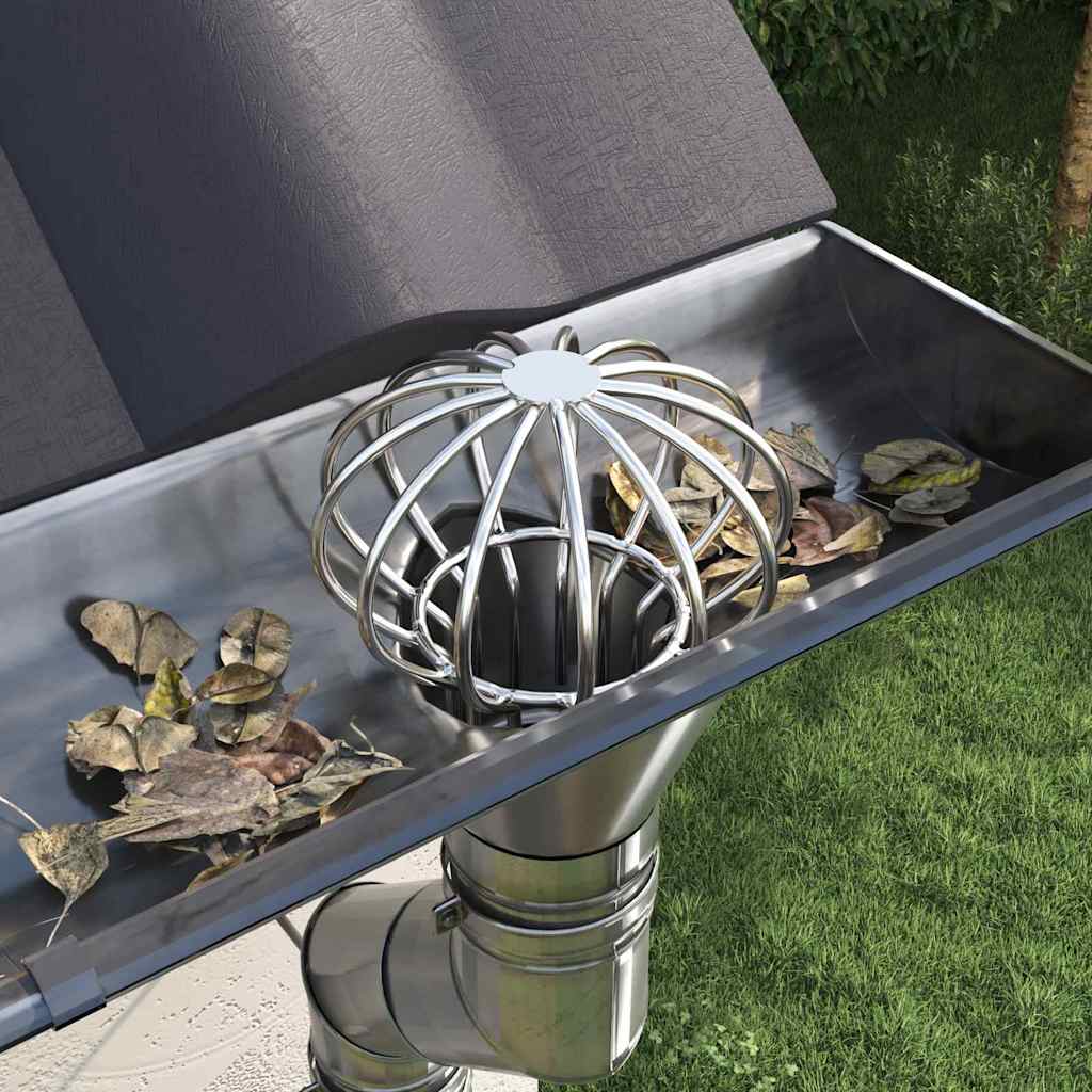 Gutter Leaf Guard 8 pcs Silver 75 mm Stainless Steel