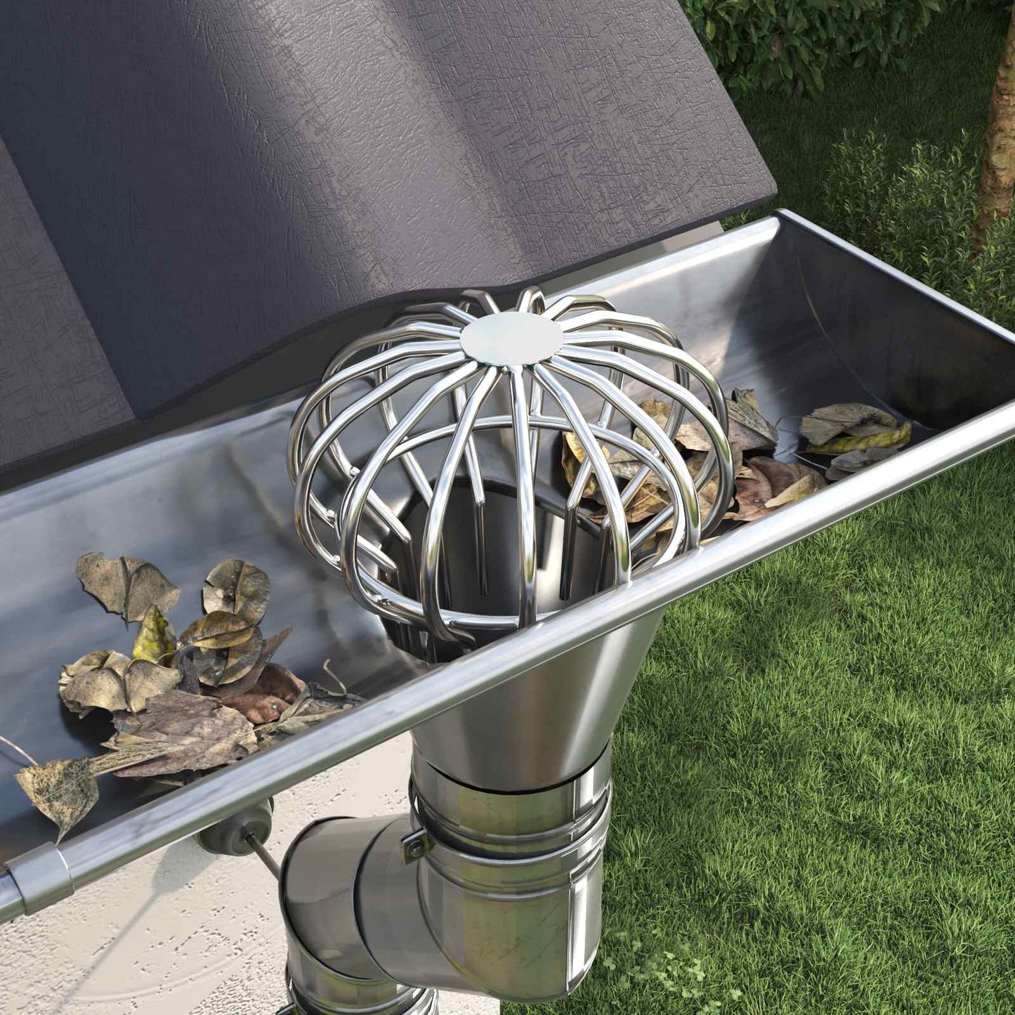 Gutter Leaf Guard 2 pcs Silver 110 mm Stainless Steel