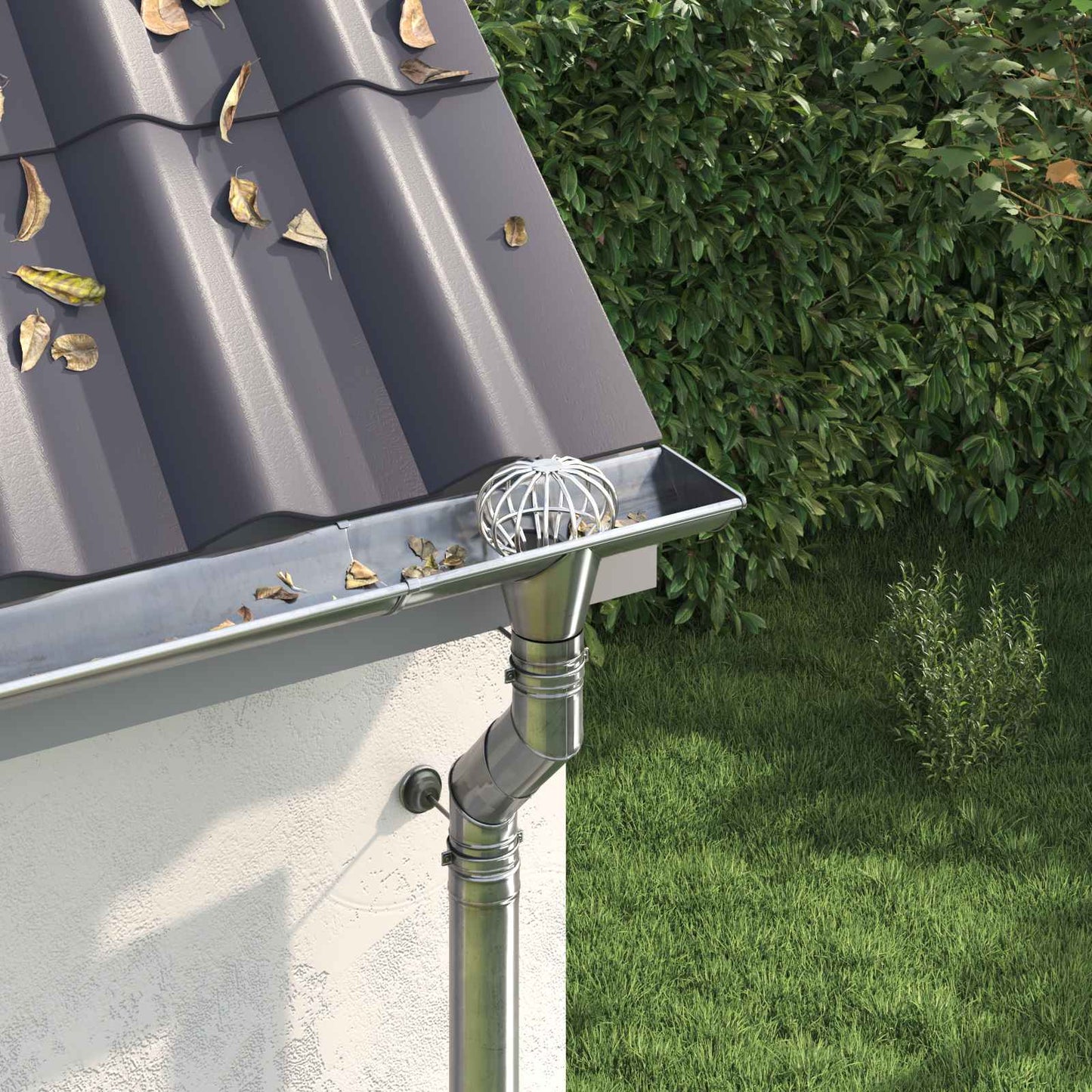 Gutter Leaf Guard 2 pcs Silver 110 mm Stainless Steel
