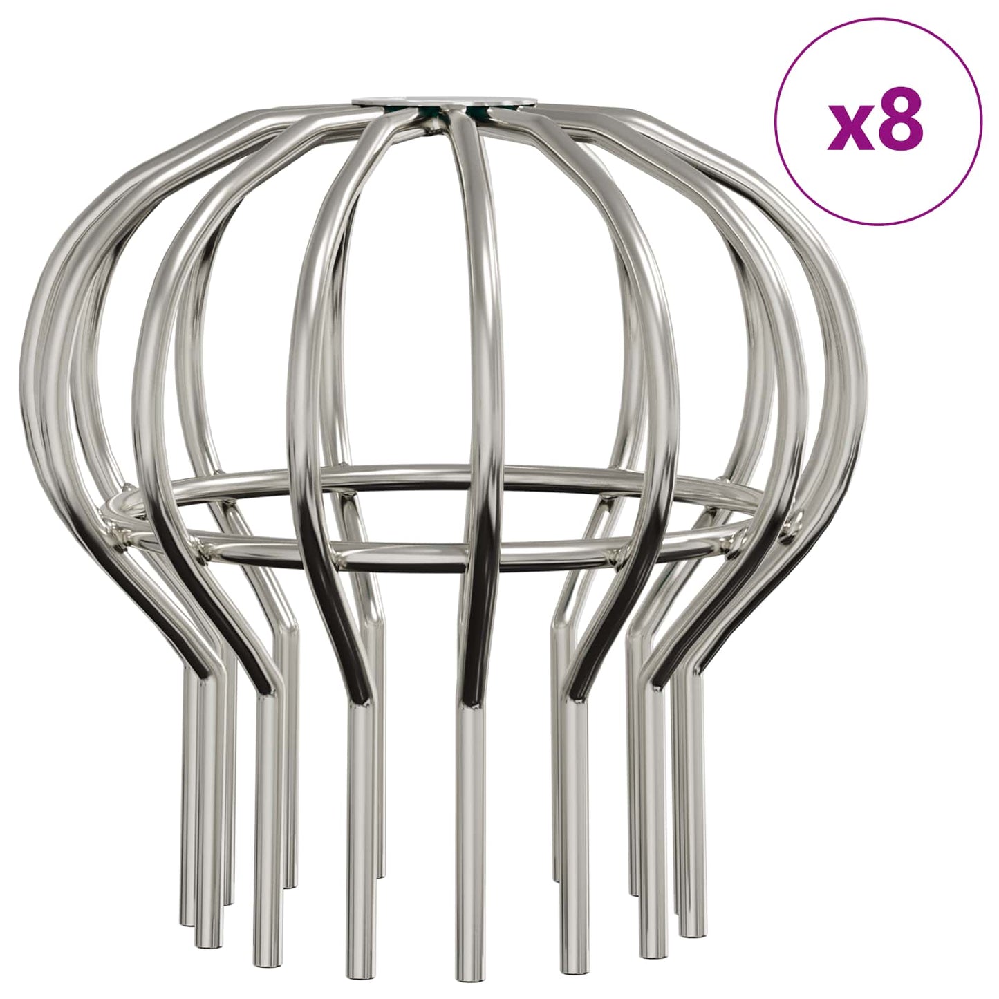 Gutter Leaf Guard 8 pcs Silver 110 mm Stainless Steel