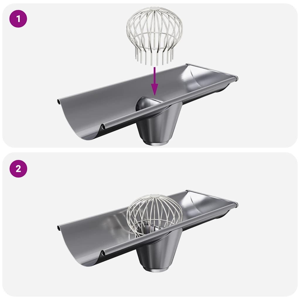Gutter Leaf Guard 2 pcs Silver 160 mm Stainless Steel