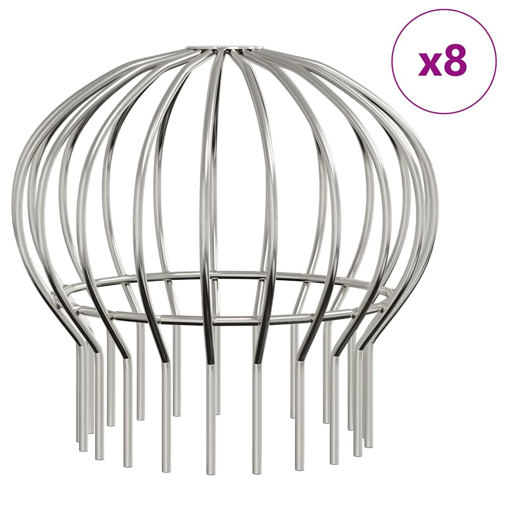 Gutter Leaf Guard 8 pcs Silver 160 mm Stainless Steel