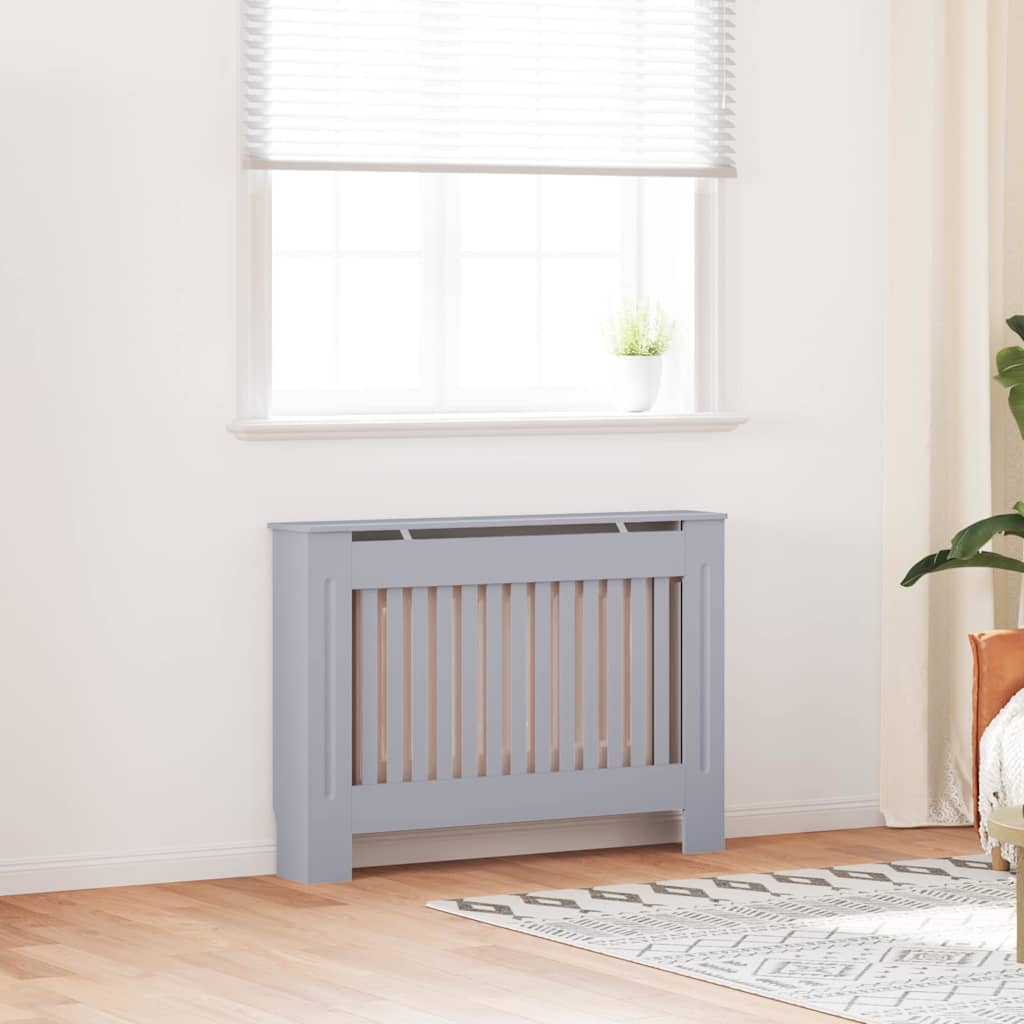 Radiator Cover 2 pcs Grey 112 x 19 x 81.5cm Engineered Wood