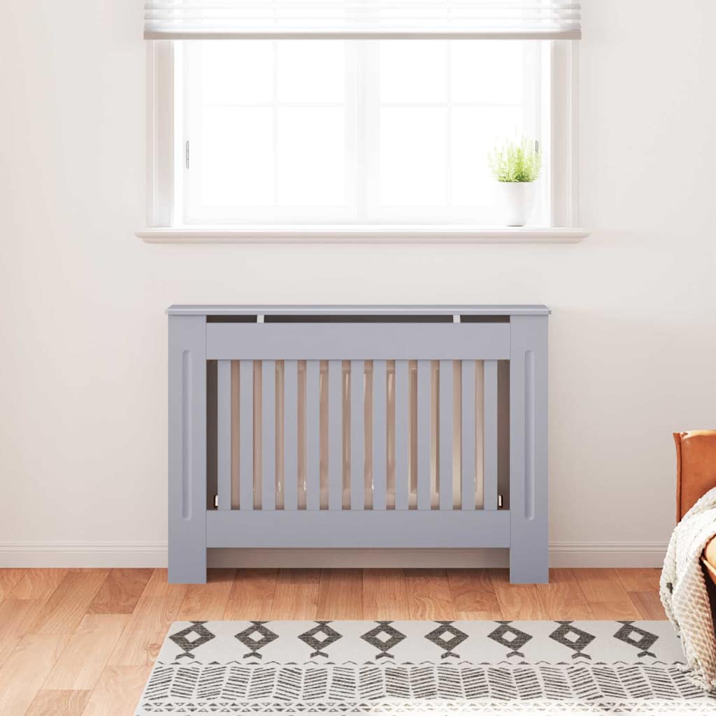 Radiator Cover 2 pcs Grey 112 x 19 x 81.5cm Engineered Wood