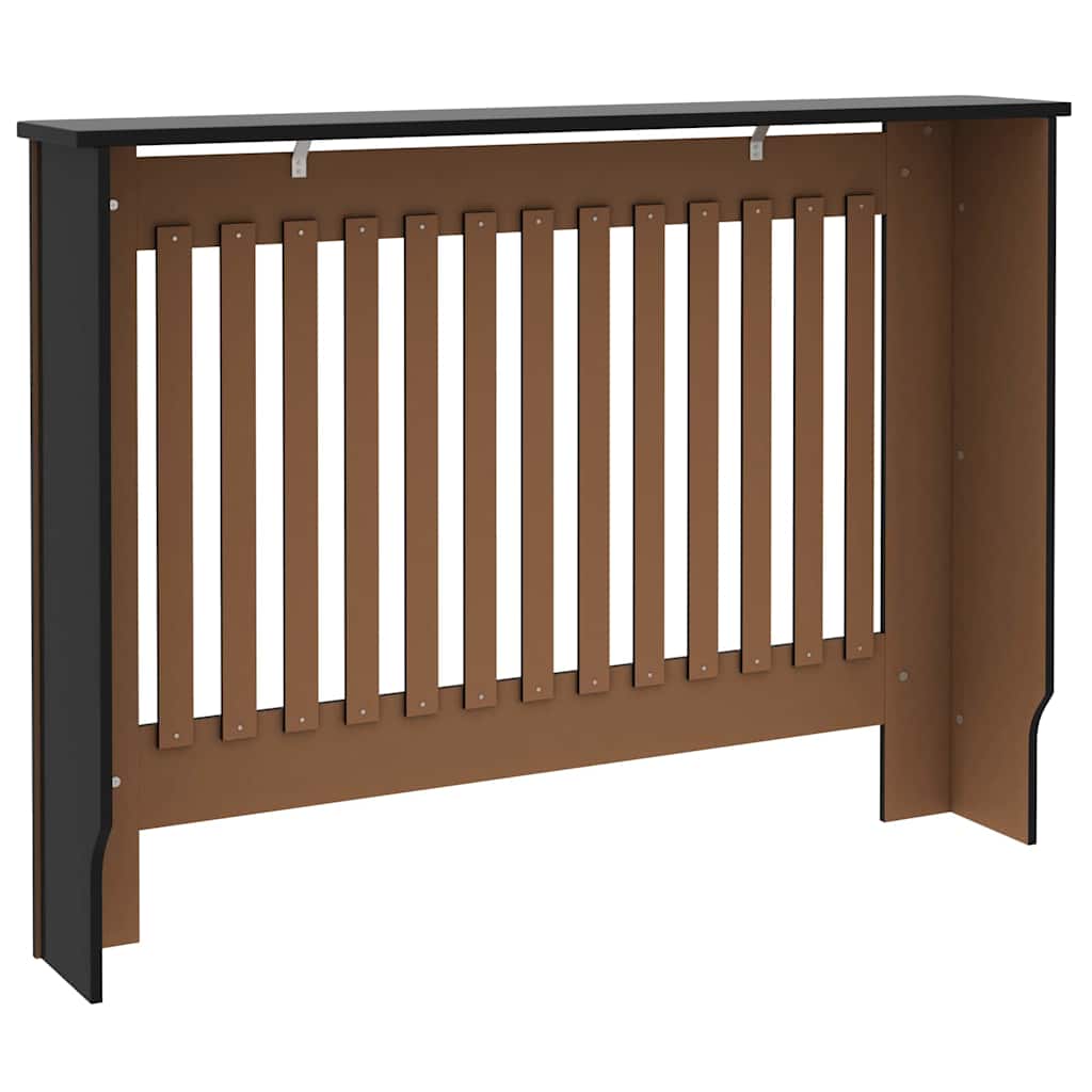 Radiator Cover 2 pcs Black 112 x 19 x 81.5 cm Engineered Wood
