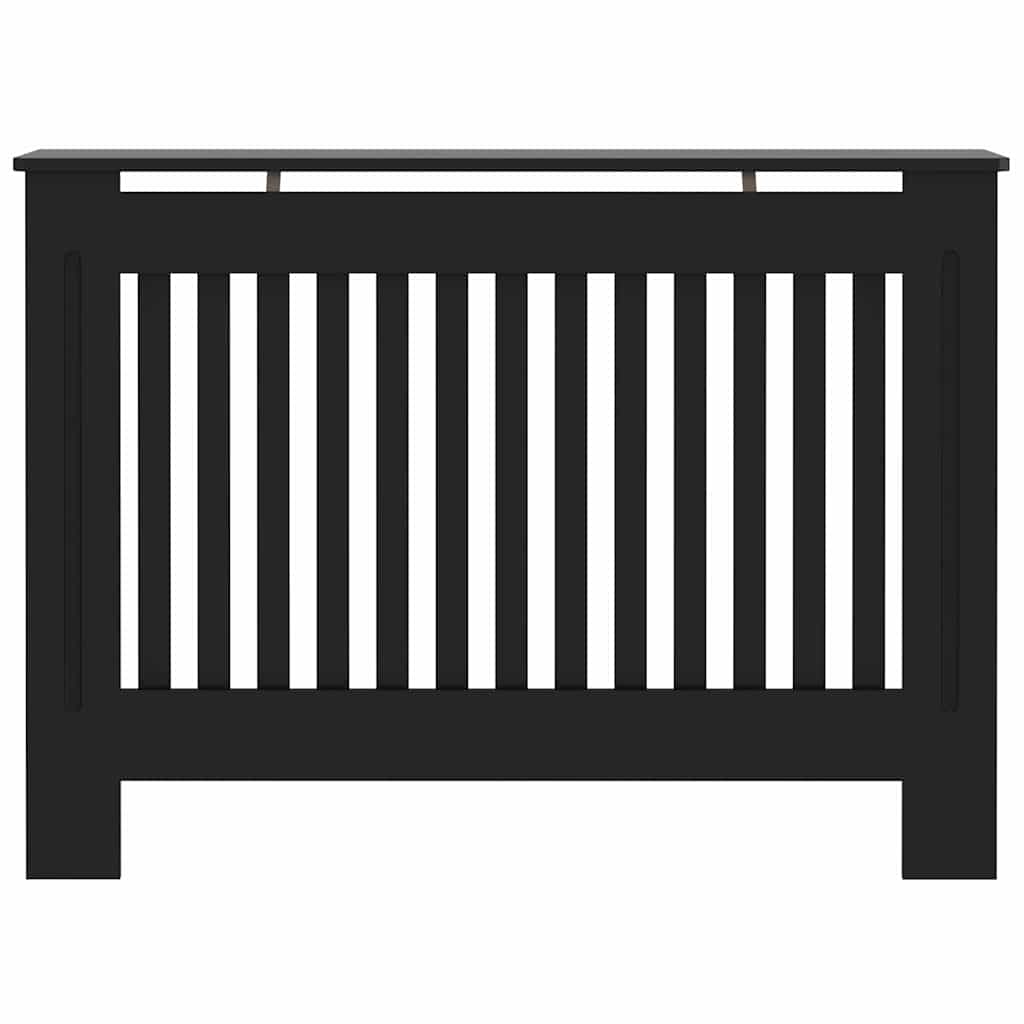 Radiator Cover 2 pcs Black 112 x 19 x 81.5 cm Engineered Wood