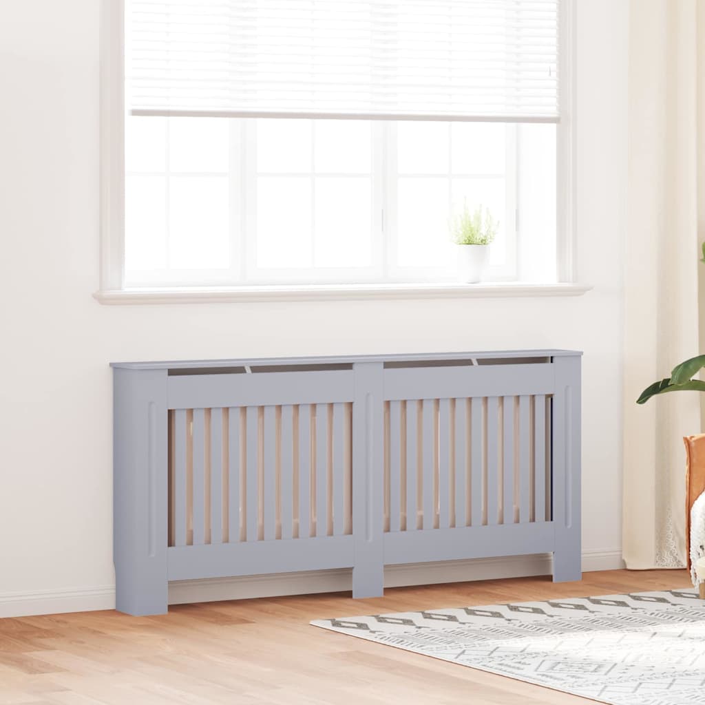 Radiator Cover 2 pcs Grey 172 x 19 x 81.5cm Engineered Wood