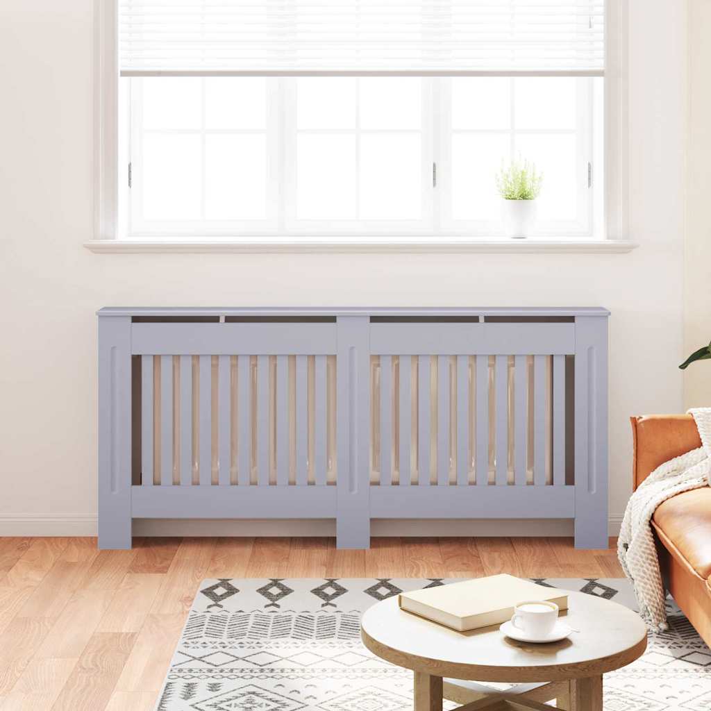 Radiator Cover 2 pcs Grey 172 x 19 x 81.5cm Engineered Wood