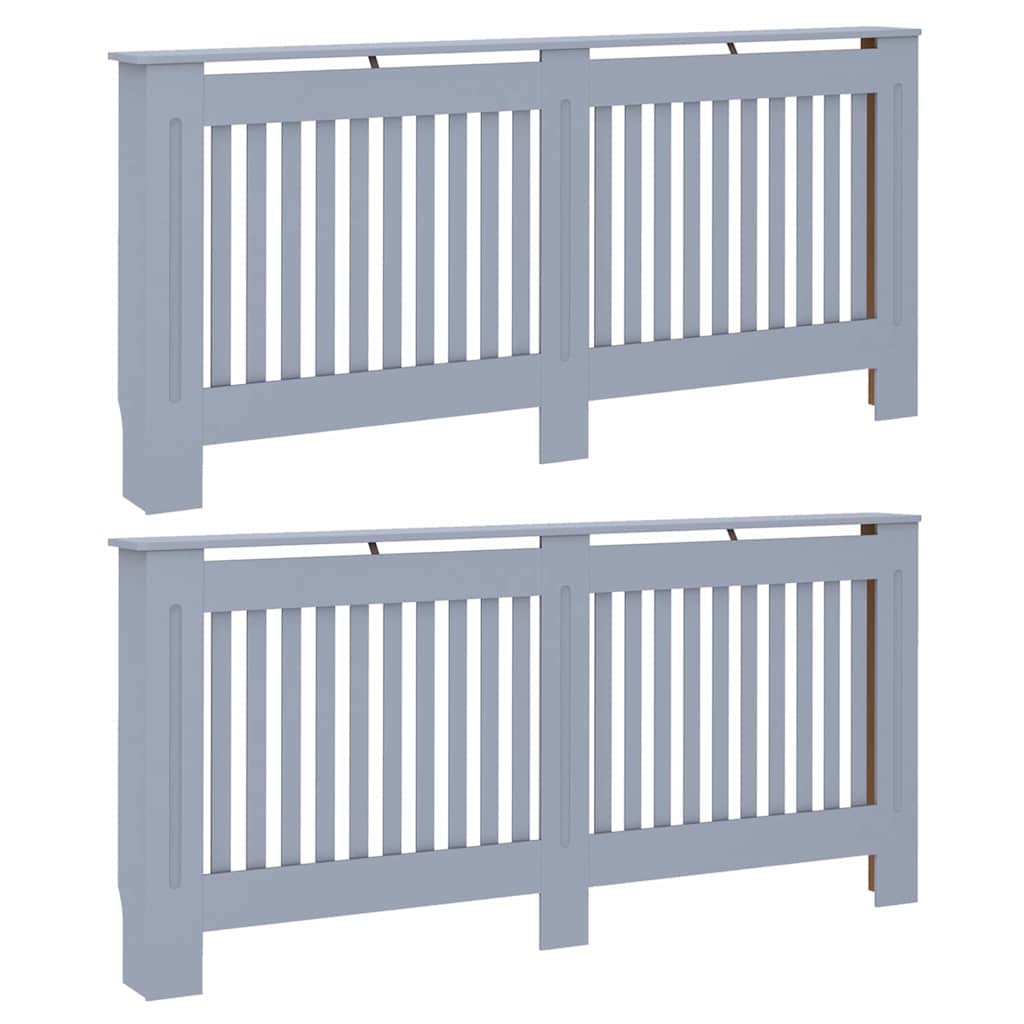 Radiator Cover 2 pcs Grey 172 x 19 x 81.5cm Engineered Wood