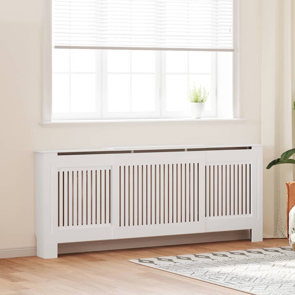 Radiator Cover 2 pcs White 205 x 20.5 x 81.5cm Engineered Wood