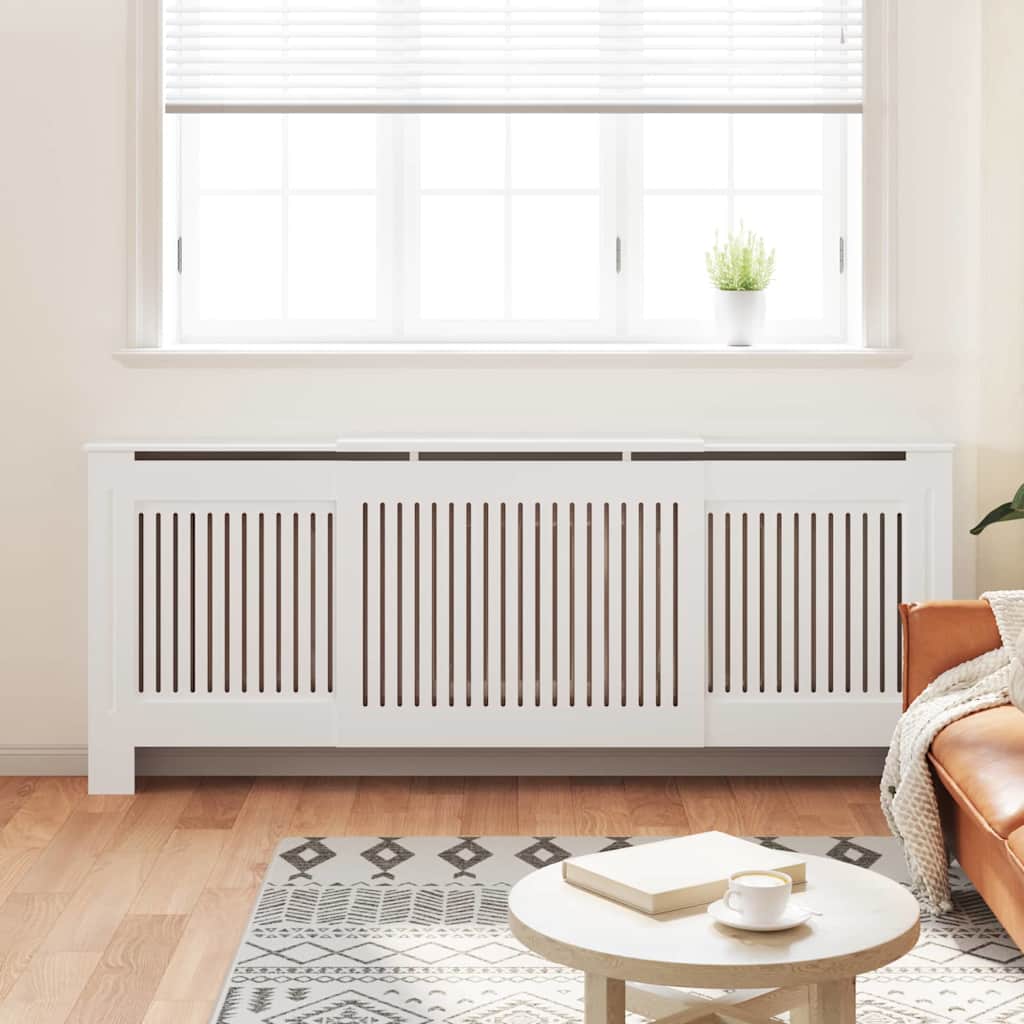 Radiator Cover 2 pcs White 205 x 20.5 x 81.5cm Engineered Wood