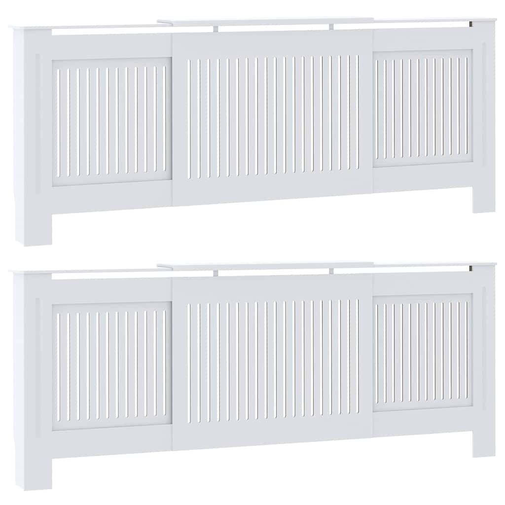 Radiator Cover 2 pcs White 205 x 20.5 x 81.5cm Engineered Wood