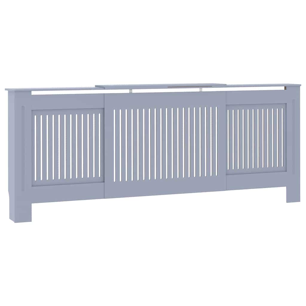 Radiator Cover 2 pcs Grey 205 x 20.5 x 81.5cm Engineered Wood