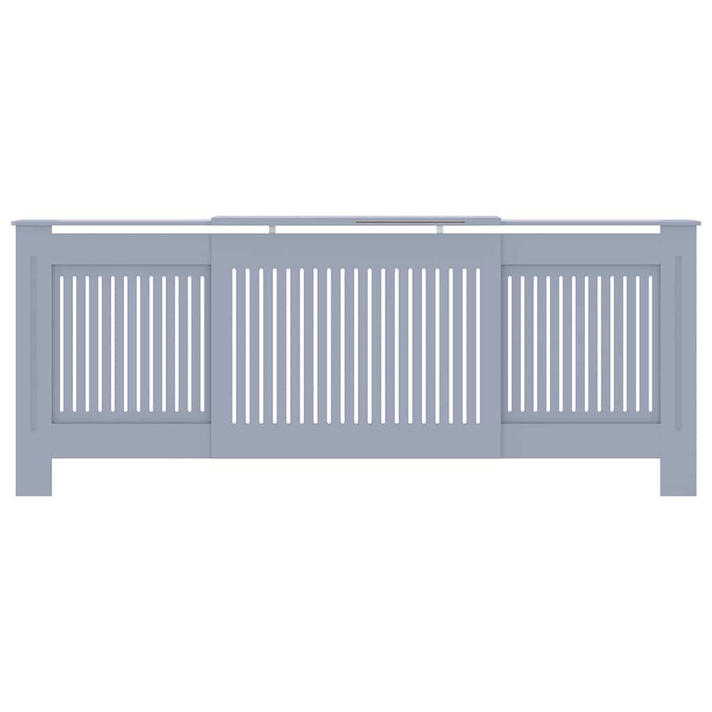 Radiator Cover 2 pcs Grey 205 x 20.5 x 81.5cm Engineered Wood
