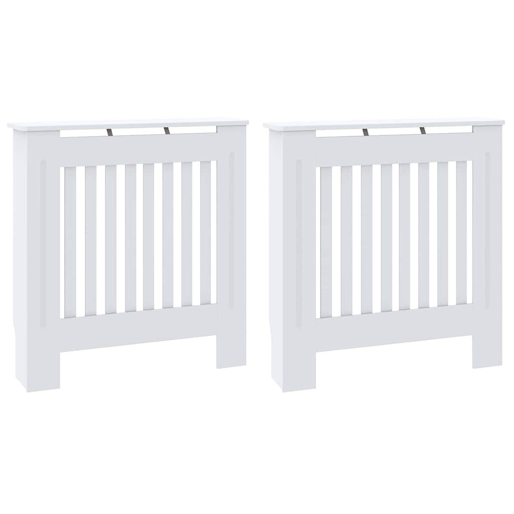 Radiator Cover 2 pcs White 78 x 19 x 81.5cm Engineered Wood