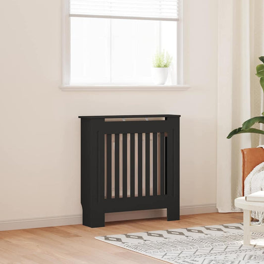 Radiator Cover Black 78 x 19 x 81.5cm Engineered Wood