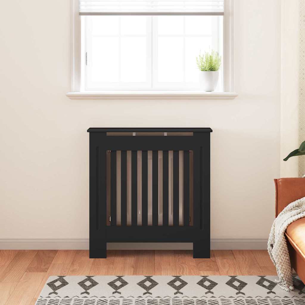 Radiator Cover Black 78 x 19 x 81.5cm Engineered Wood