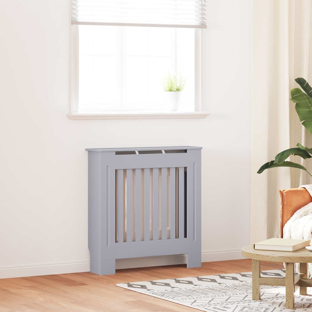 Radiator Cover Grey 78 x 19 x 81.5cm Engineered Wood