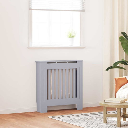 Radiator Cover Grey 78 x 19 x 81.5cm Engineered Wood
