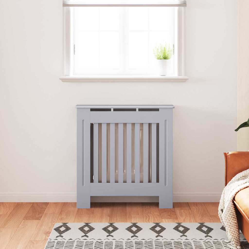 Radiator Cover Grey 78 x 19 x 81.5cm Engineered Wood