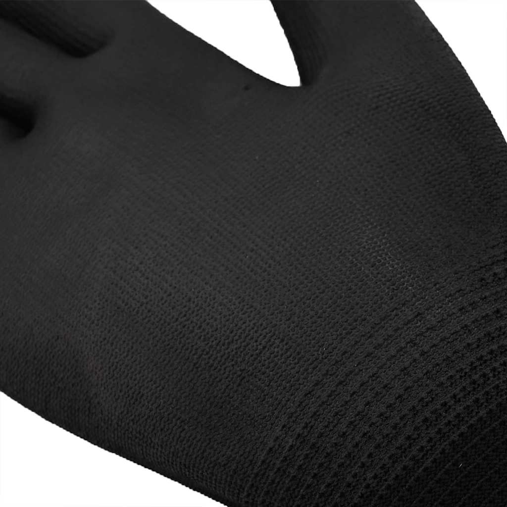 Work Gloves 24 pcs Grey and Black 8 / M Polyester