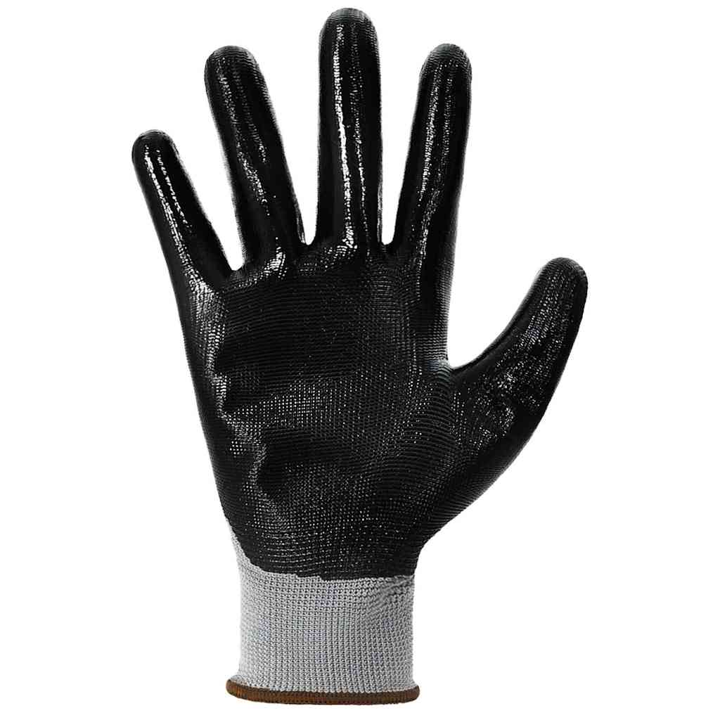 Work Gloves 24 pcs Grey and Black 8 / M Polyester