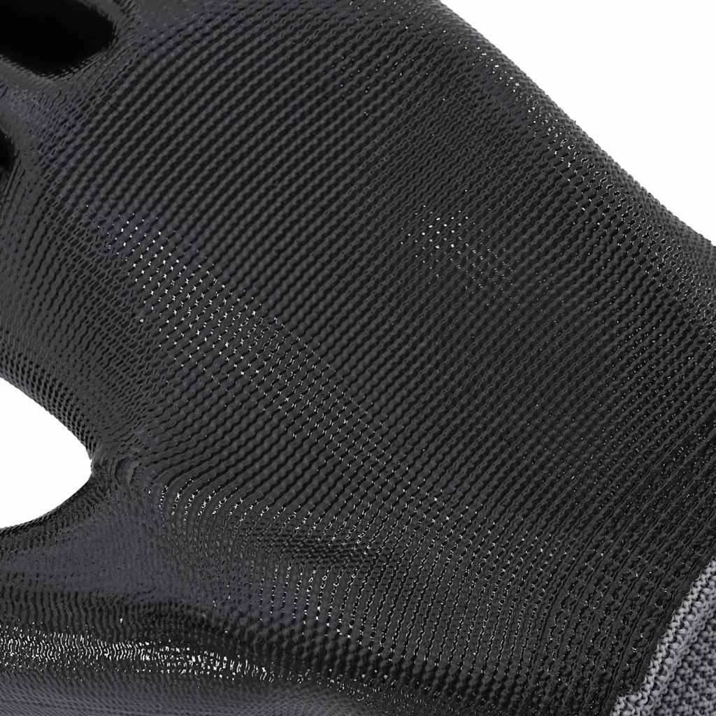 Work Gloves 24 pcs Grey and Black 9 / L Polyester