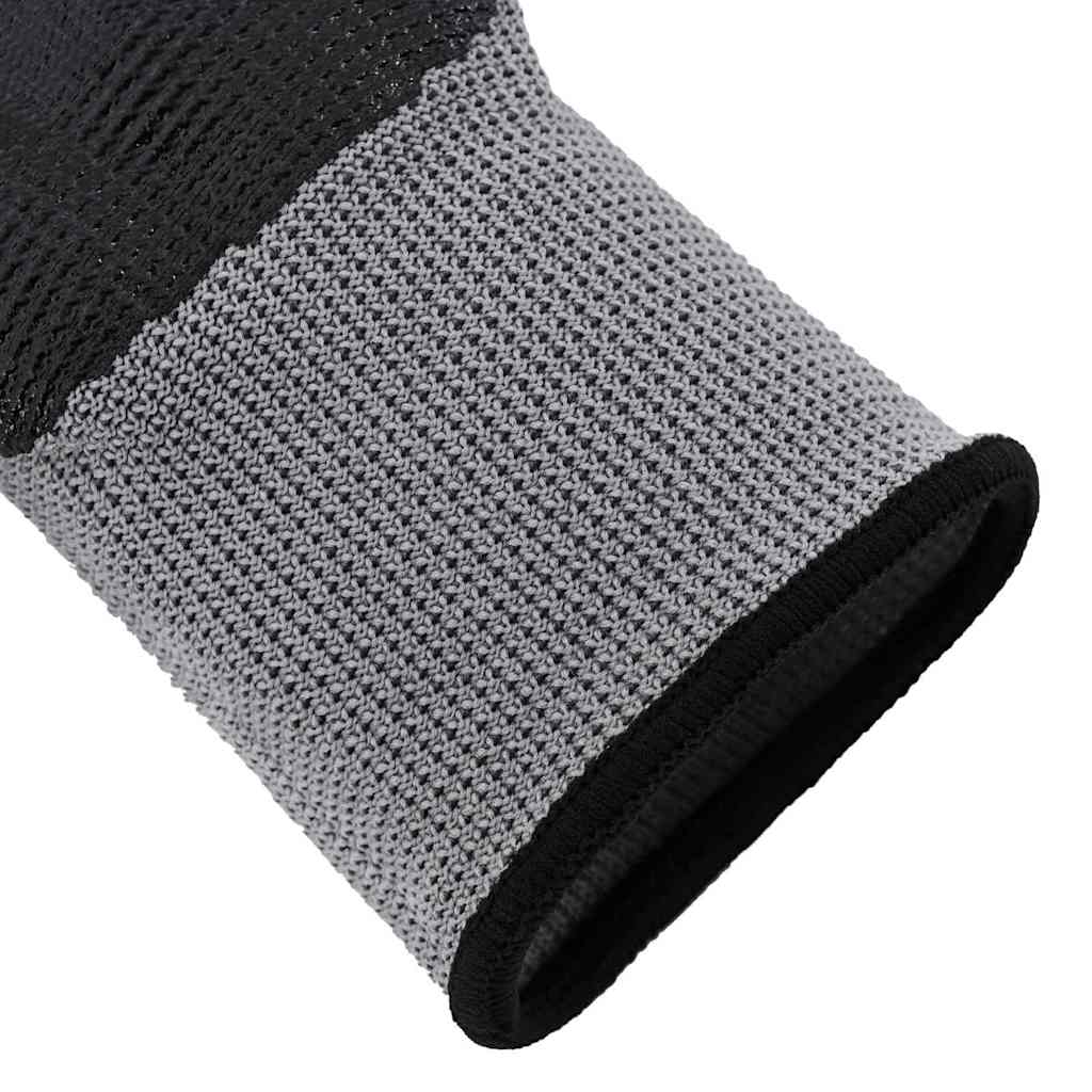 Work Gloves 24 pcs Grey and Black 10 / XL Polyester