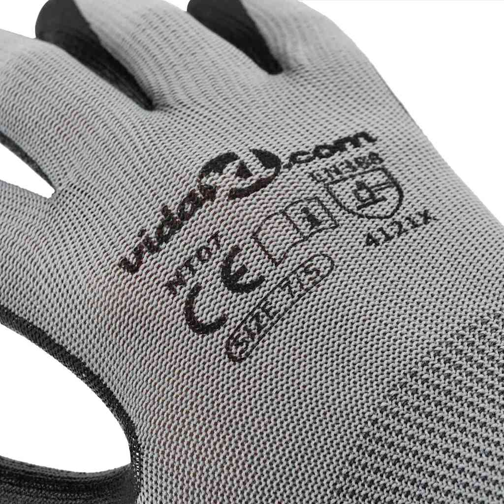 Work Gloves 24 pcs Grey and Black 10 / XL Polyester