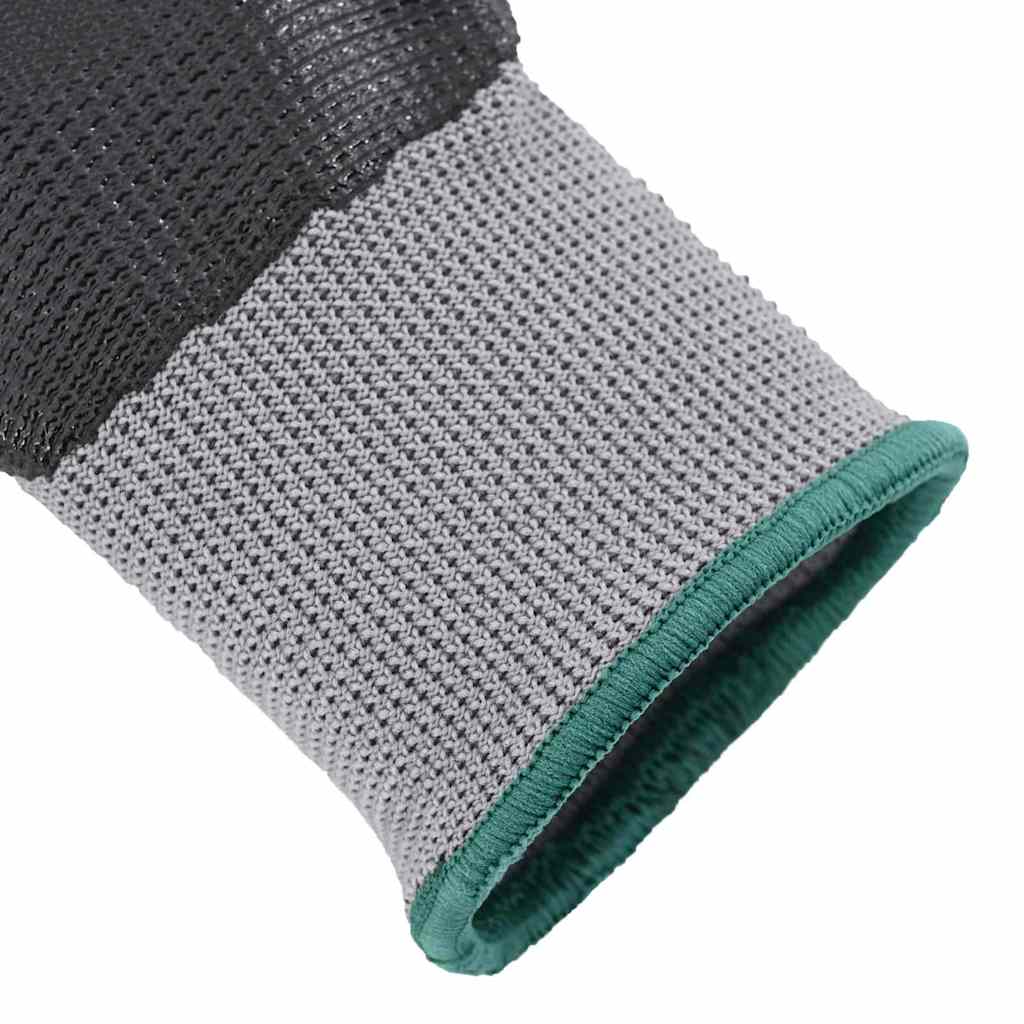 Work Gloves 12 pcs Grey and Black 11 / XXL Polyester