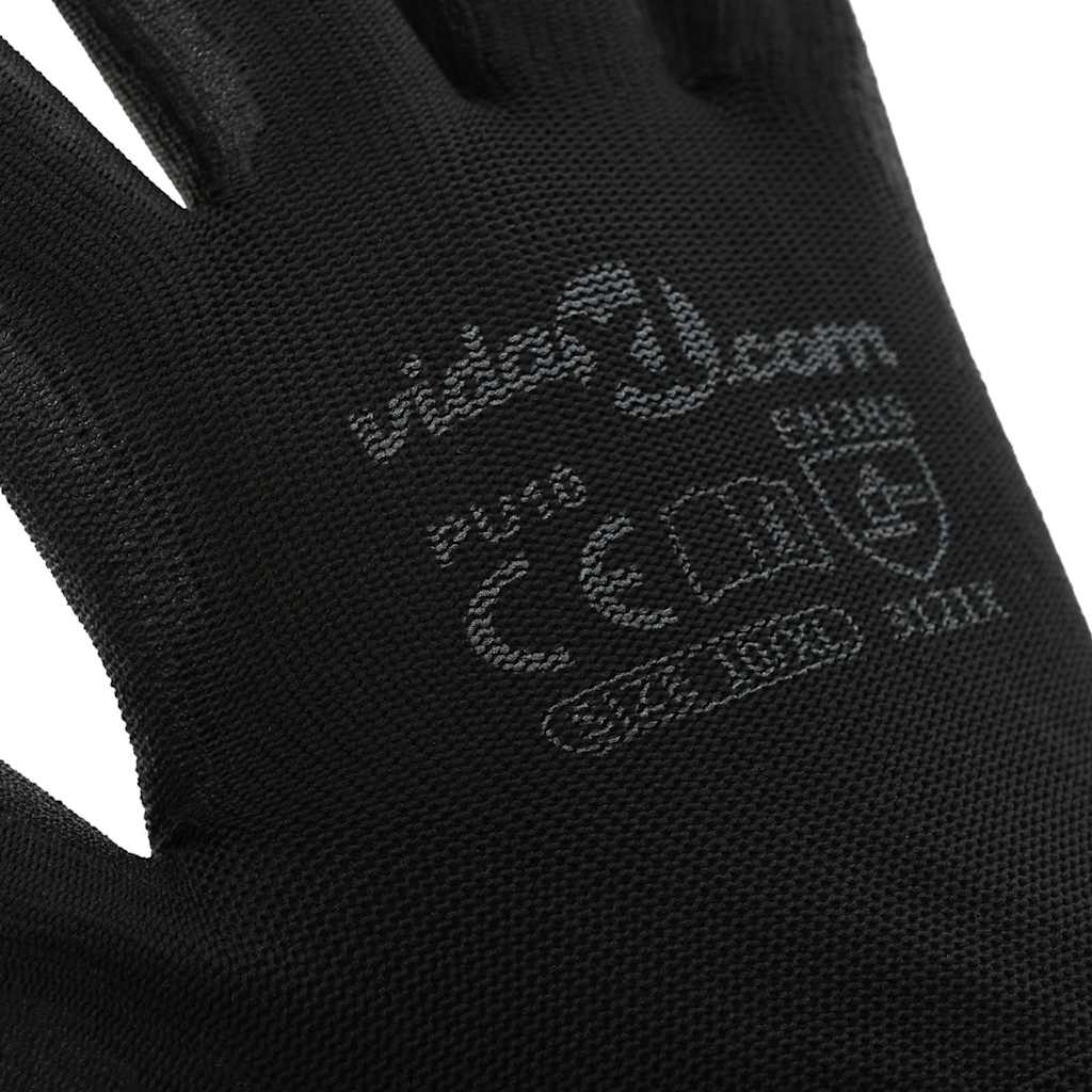 Work Gloves 24 pcs Black 10 / XL Polyester