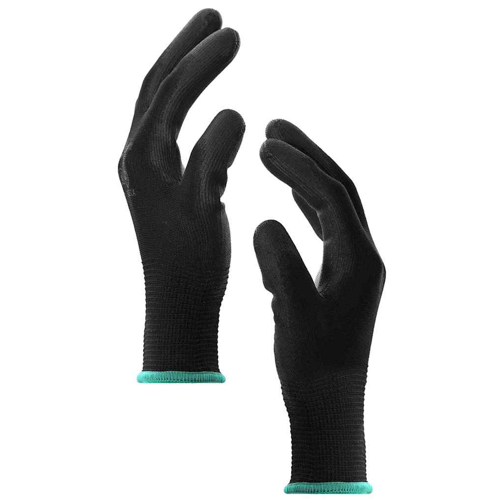 Work Gloves 24 pcs Black 11 / XXL Polyester