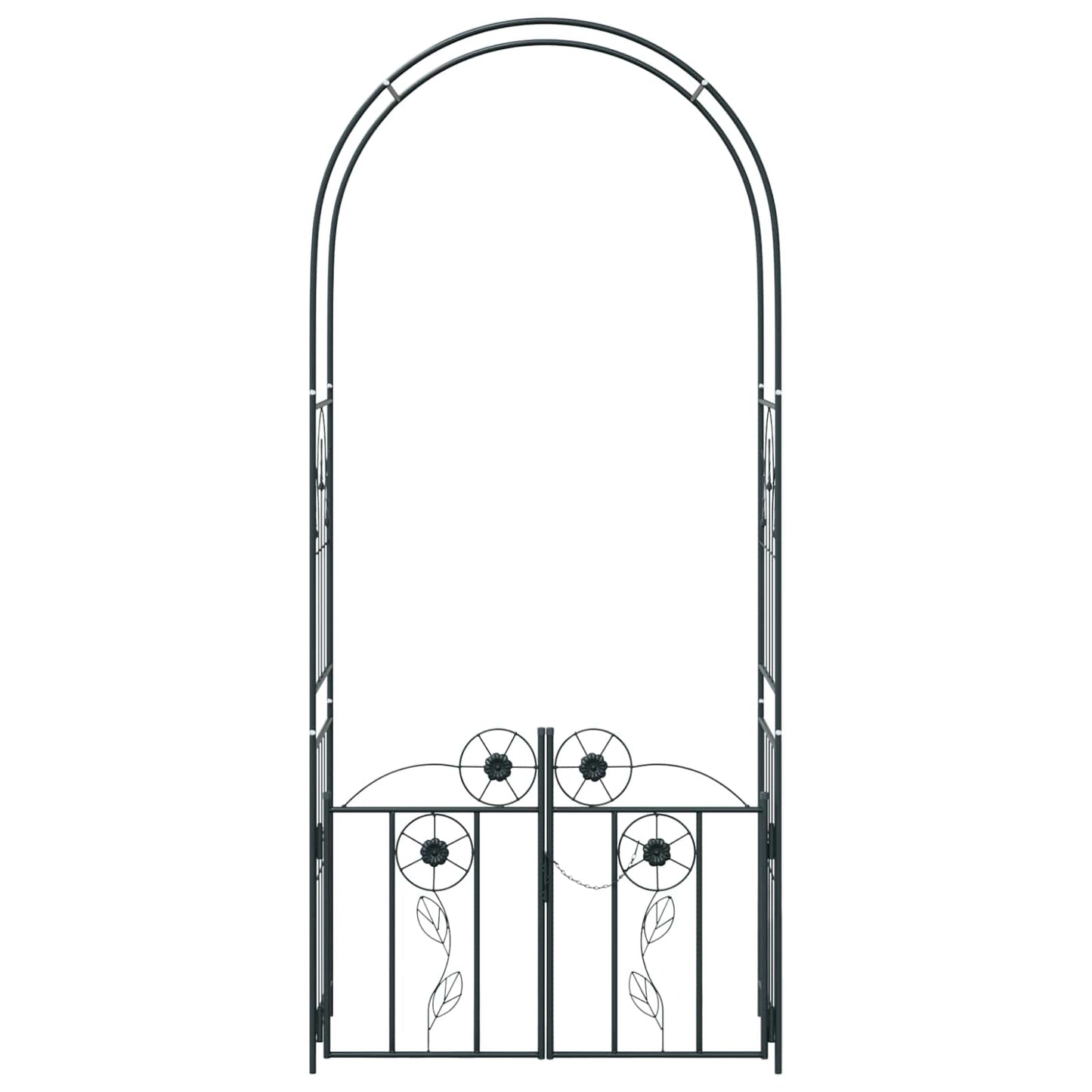 Garden Arch with Lock Black 102 x 50 x 218 cm